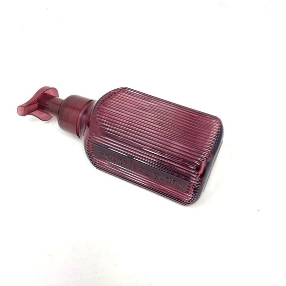 Bath & Body Works Maroon Vertical Lines Foaming Hand Soap Dispenser Glass - Picture 4 of 7